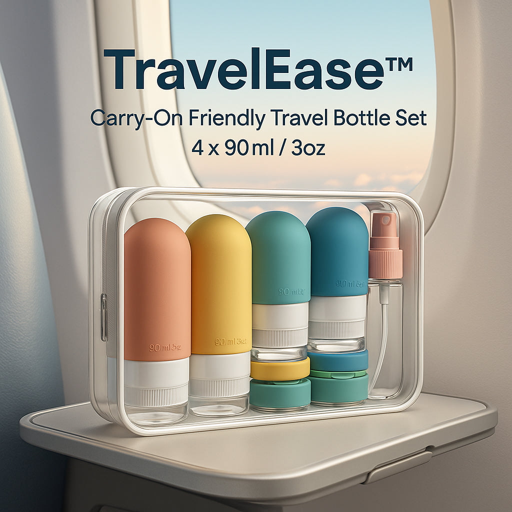 TravelMate™ Leakproof Bottles for Lotion, Shampoo & Skincare On the Go