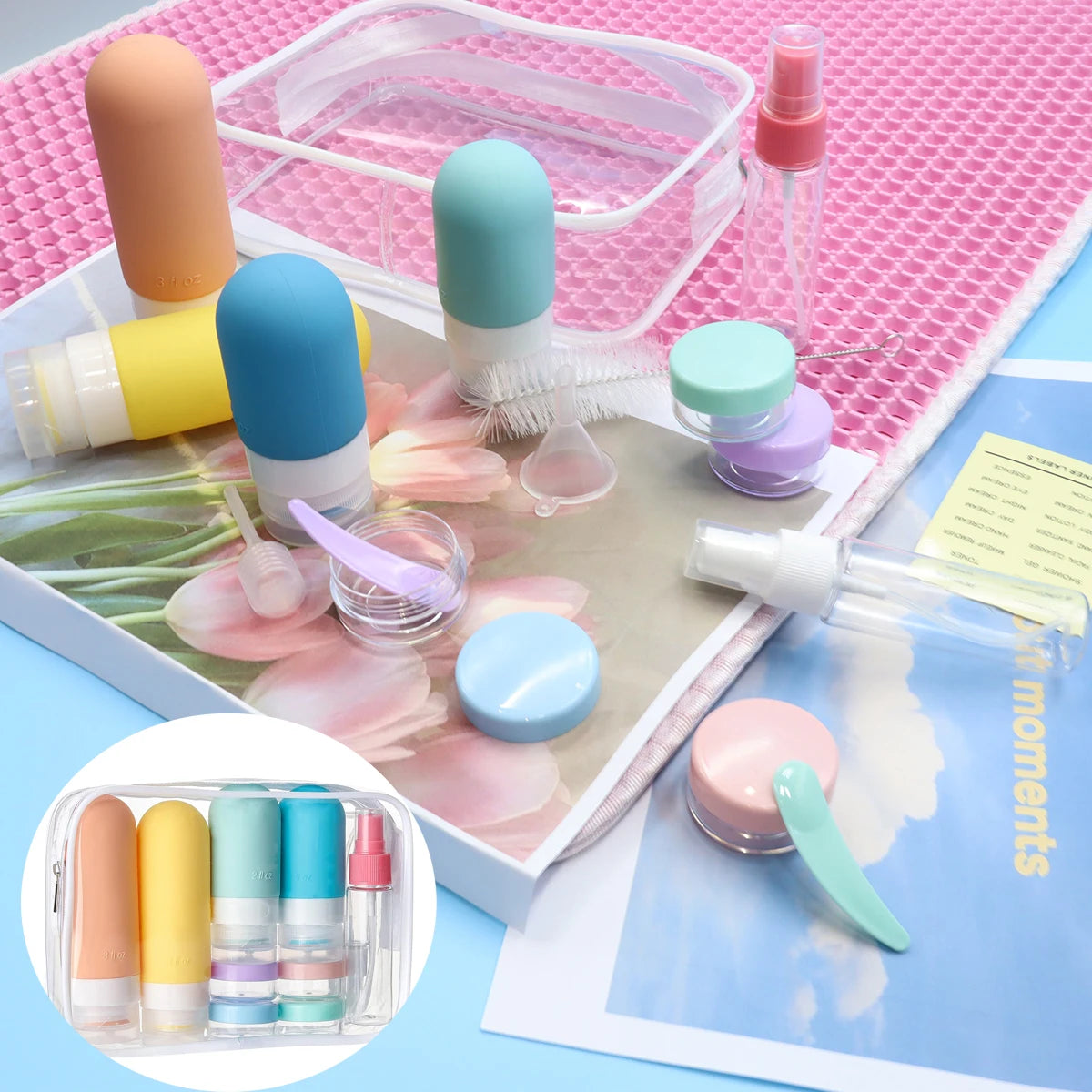 TravelMate™ Leakproof Bottles for Lotion, Shampoo & Skincare On the Go
