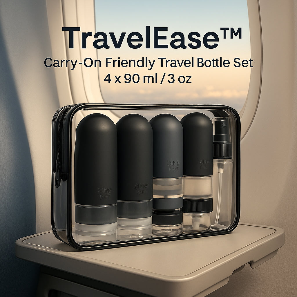 TravelMate™ Leakproof Bottles for Lotion, Shampoo & Skincare On the Go